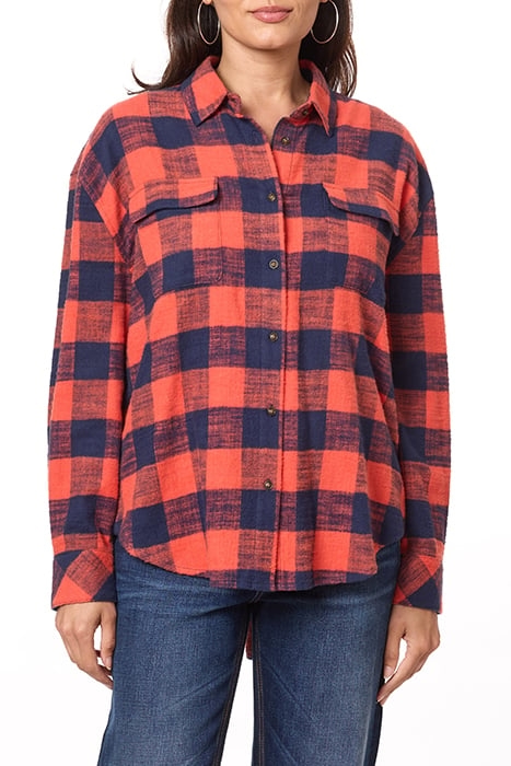 OVERSIZED SHIRT PAPRIKA/MYKONOS BLUE 1