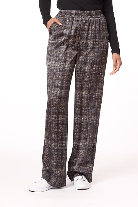 ELASTIC WAIST PANT TWEED PLAID 1