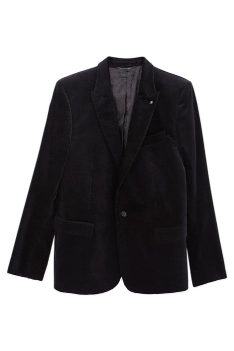 BLACK VELVET SUIT JACKET BLACK 1