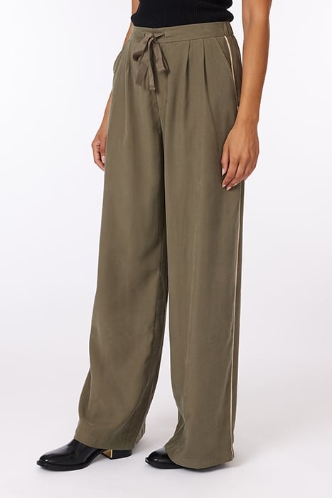 WIDE LAG PANT WITH TIE DUSKY GREEN 2