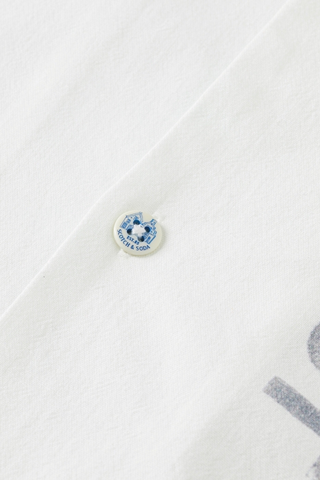 PRINTED SHORT SLEEVE SHIRT IN RAW ORGANIC COTTON STAMP PRINT 7