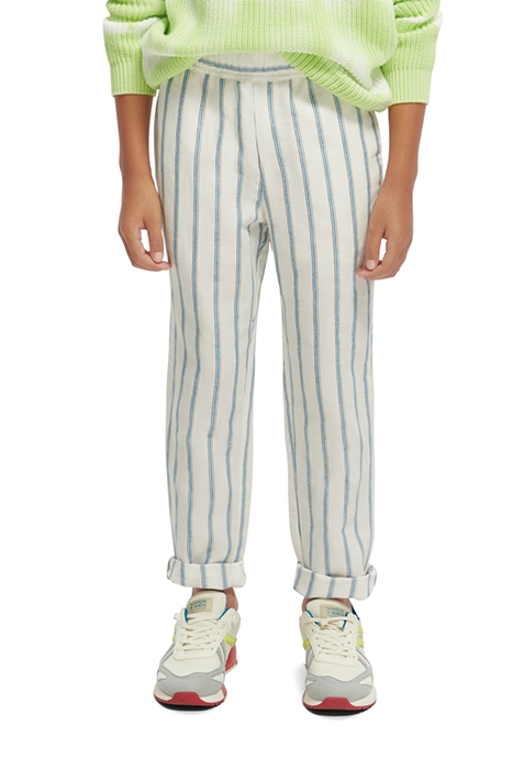BOYS RELAXED SLIM FIT- ELASTICATED WAISTBAND LINEN PANTS MIN 1