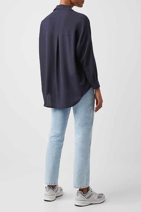 RHODES CREPE POP OVER SHIRT BLUE 3