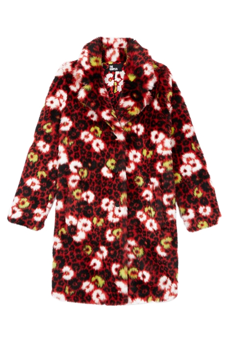 FAUSSE FOURRURE JACQUARD FLEURI DARK RED 4