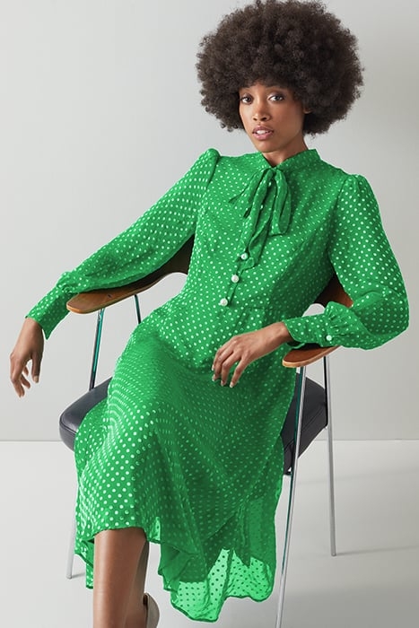 DR MORTIMER TIE NECK GREEN 4