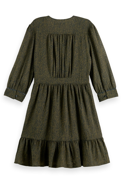 WRAP MINI DRESS LEOPARD SPOT GREEN 5