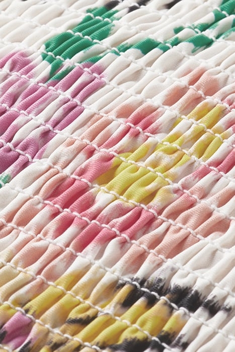 SMOCKED DETAILED SWIMSUIT ASTER WHITE 7