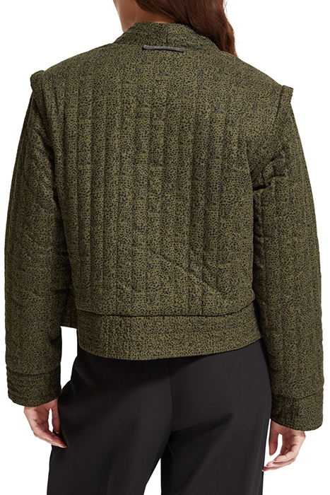 QUILTED REVERSIBLE JACKET LEOPARD SPOT GREEN 2