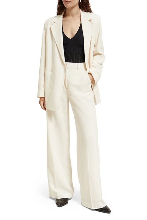 HANA - TAILORED HIGH RISE WIDE LEG PANTS ECRU 3