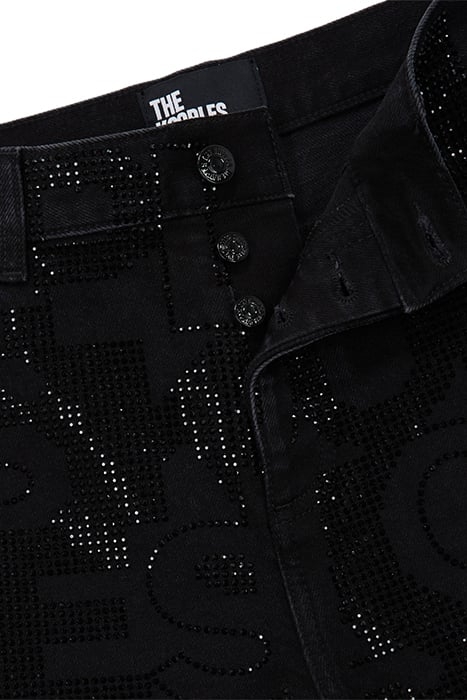 JEAN SLIM NOIR LOGO STRASS BLACK WASHED 2