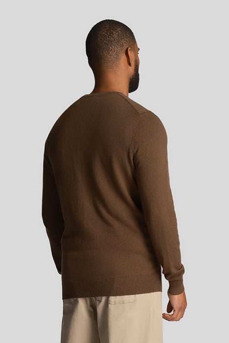 COTTON MERINO CREW JUMPER OLIVE 2