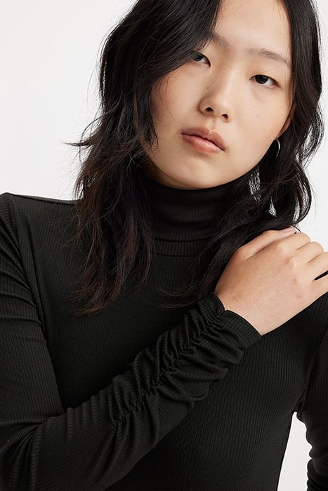 RUCHED LONG-SLEEVED TOP BLACK 5