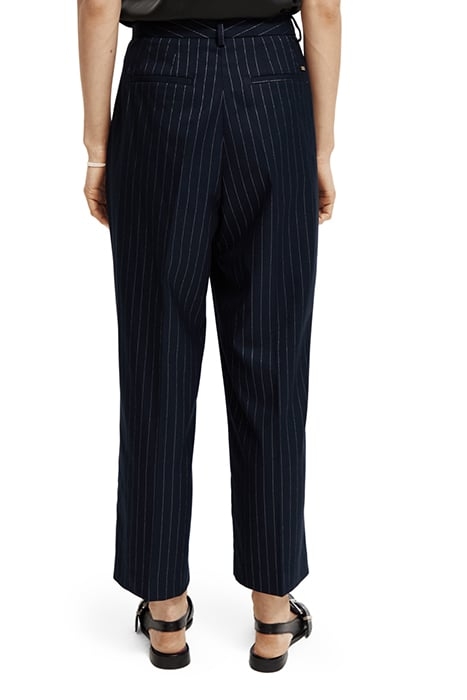 FRONT PLEAT PINSTRIPE BOYFRIEND PANT NIGHT PINSTRIPE 2