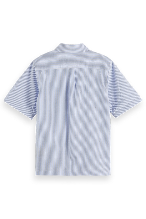 BOYS PLACED PRINT SEERSUCKER STRIPE SHORT-SLEEVED SHIRT SEER 5