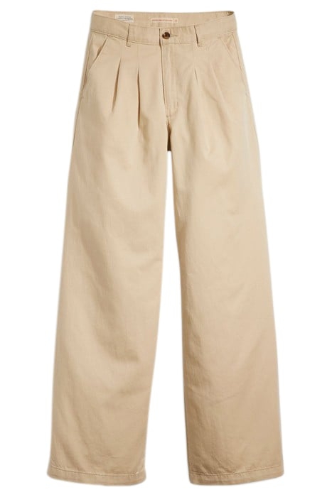 PLEATED WIDE-LEG & FLARED JEANS PANT BEIGE 3