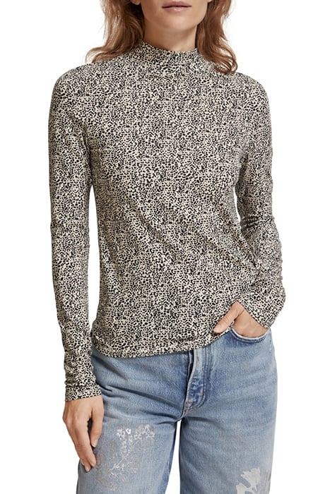 ALL OVER PRINTED MOCKNECK LONG SLEEVED SHIRT LEOPARD SPOT 1