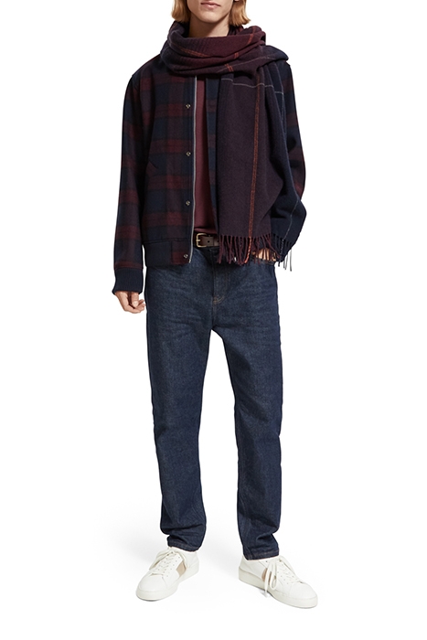WOOL BLEND CHECK BOMBER JACKET BORDEAUX NIGHT CHECK 3
