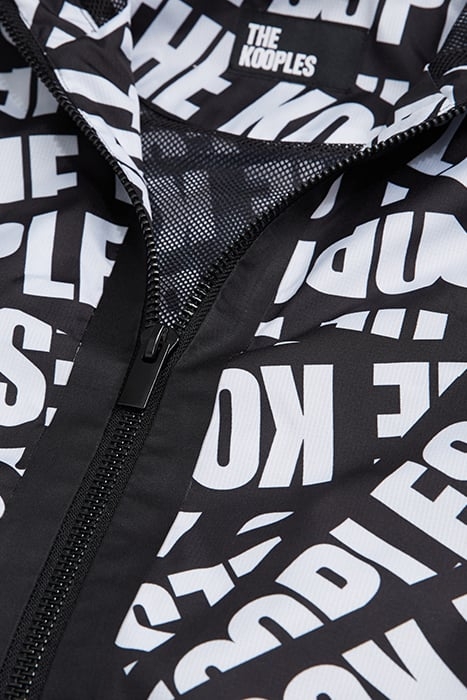 WINDBREAKER TAPE ALLOVER LOGO DOUBLURE EN MESH BLACK / WHITE 2
