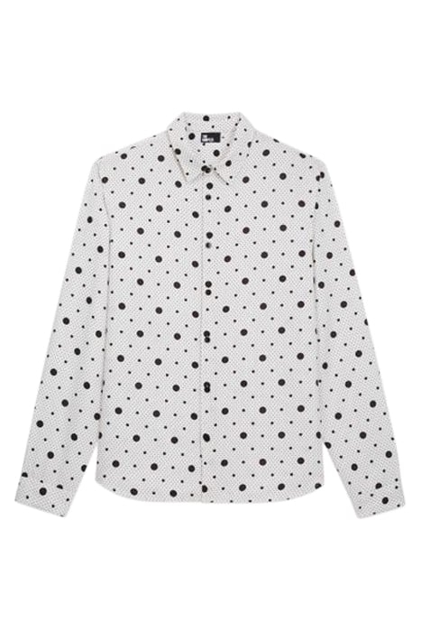 CHEMISE MANCHE LONGUE HOMME POLKA DOTS ECRU BLACK 3