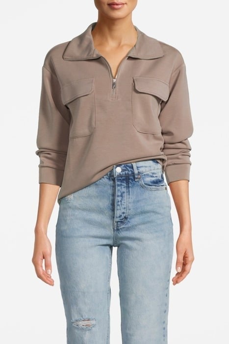 PATCH PKT ZIP FRONT MOCK NECK FUNGI 1