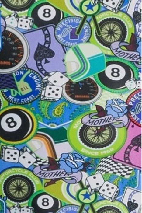 W LIGHTECH HIGH PHANTASY PRINTS MOTO PATCHES GREEN 5