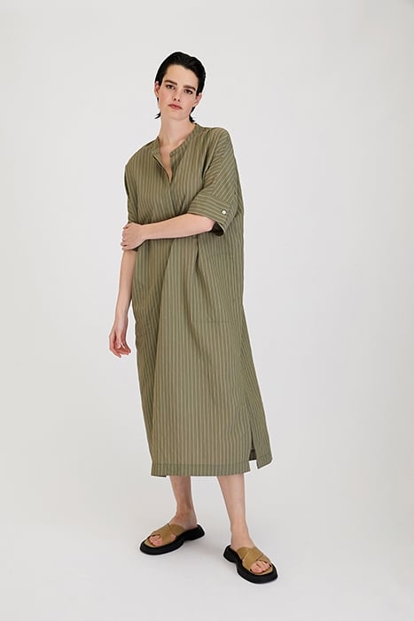 EASY SHIRT DRESS STRIPE GREEN KELP 2