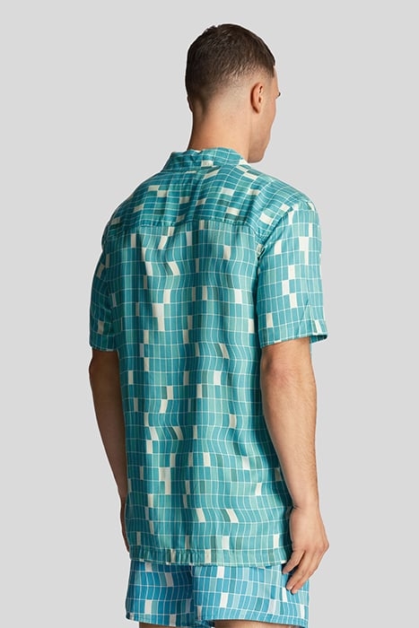 POOL PRINT SHIRT TILE BLUE 2
