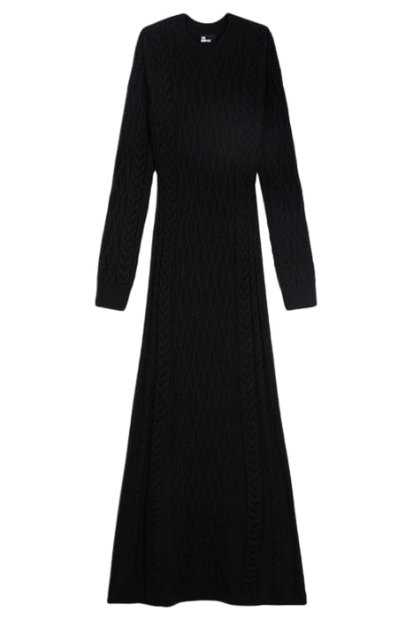 ROBE LONGUE MANCHE LONGUE EN LAINE TORSADE BLACK 3