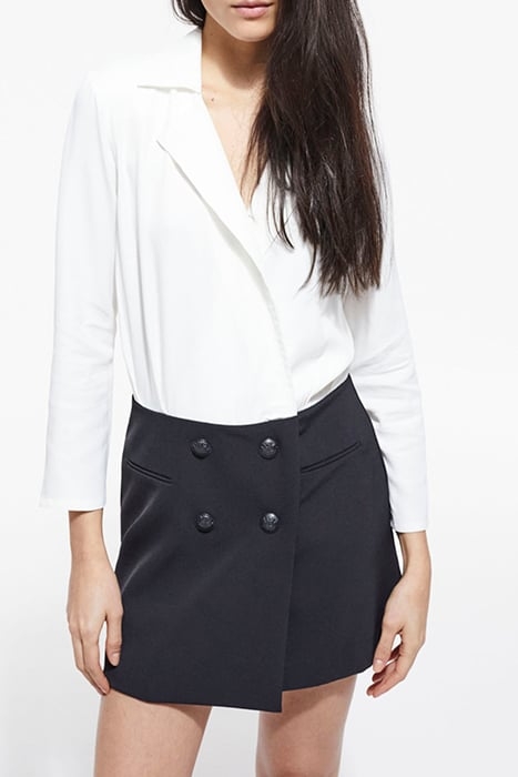 ROBE COURTE DETAIL JUPE/CHEMISIER BLACK WHITE 1