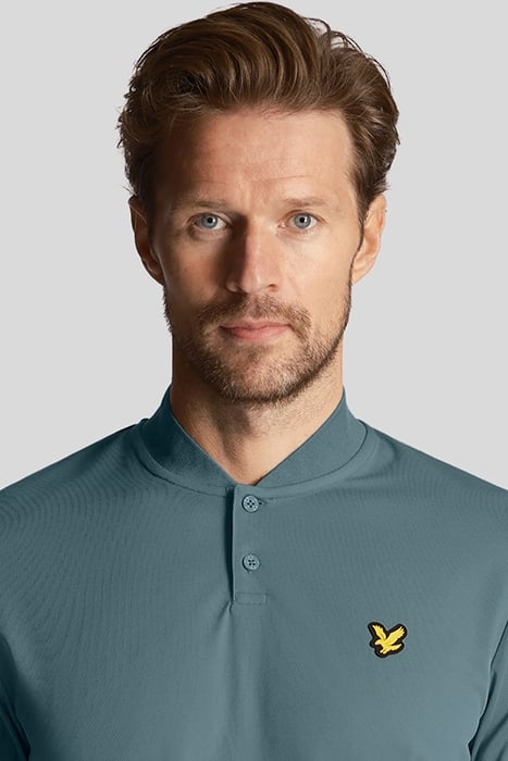 BOMBER COLLARED POLO SHIRT IRON BLUE 5