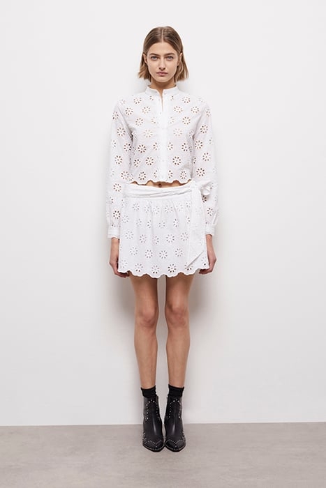 JUPE COURTE ELASTIQUEE EN BRODERIES ANGLAISES WHITE 2