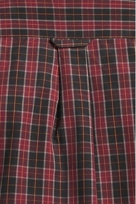 CHECK POPLIN SHIRT JET BLACK/ BURGUNDY CHECK 5