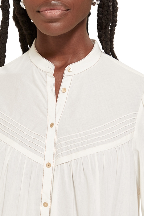 SHIRT WITH PIN TUCK YOKE AND GATHERING SOFT ICE 7