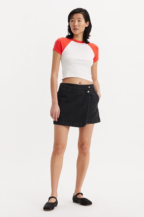 WRAP MINI SKIRT BLACK 1