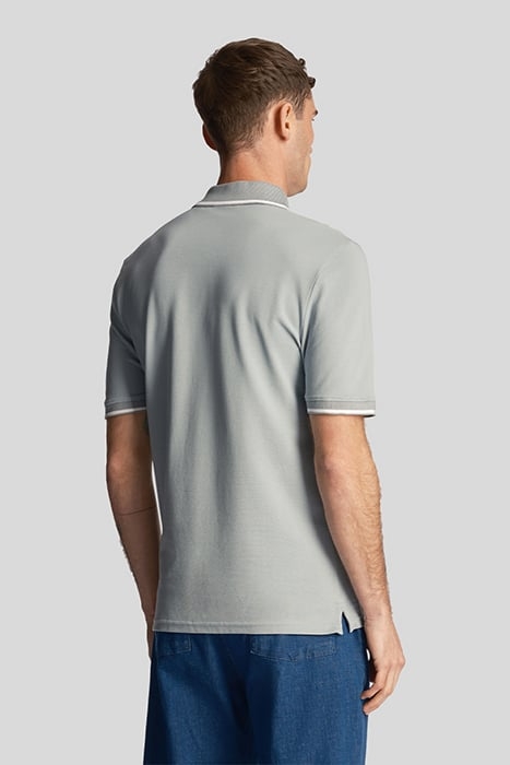 TIPPED POLO SHIRT SLATE BLUE / WHITE 2