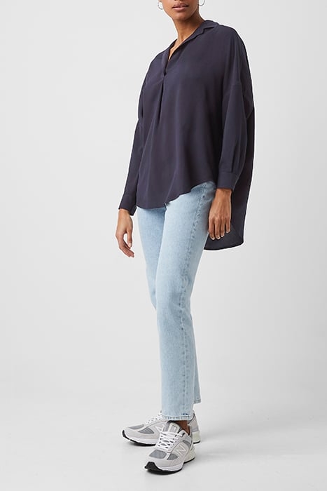 RHODES CREPE POP OVER SHIRT BLUE 2