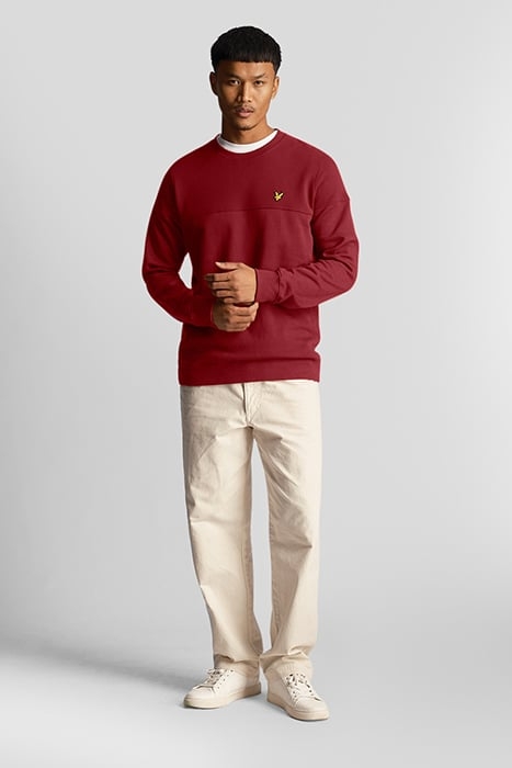 TEXTURED CREW NECK SWEATSHIRT BURGUNDY GLADE 3