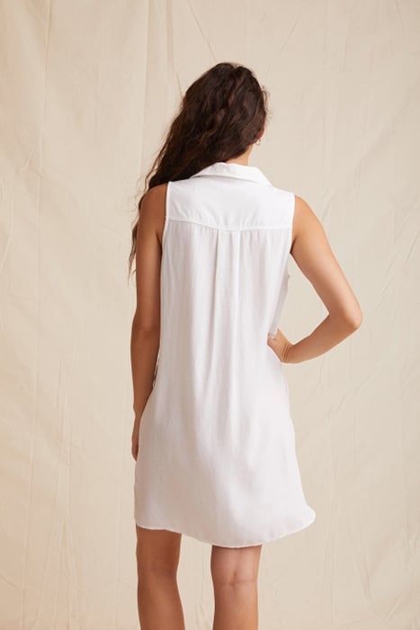 SLEEVELESS A-LINE DRESS WHITE 2