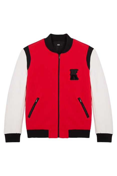 TEDDY AVEC MANCHE EN CUIR ET BRODERIE EN K RED / WHITE 3