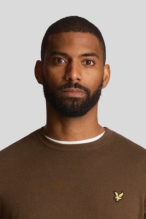 COTTON MERINO CREW JUMPER OLIVE 5