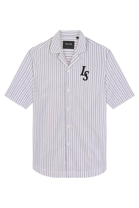 PINSTRIPE REVERE COLLAR SHIRT CHALK 4