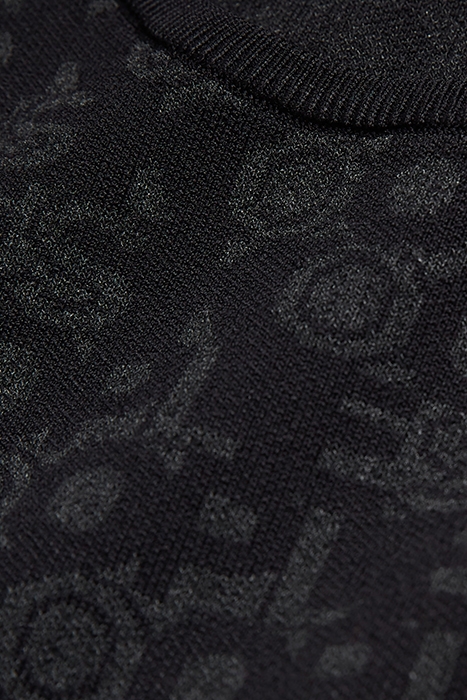 ROBE JACQUARD LOGO ALL OVER BLACK DARK GREY 7