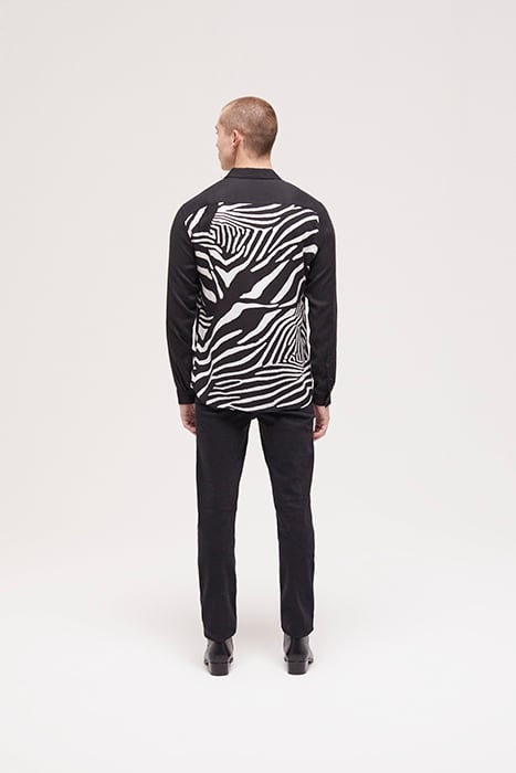 CHEMISE BI-COLORE PRINT ZEBRA BLACK WHITE 2