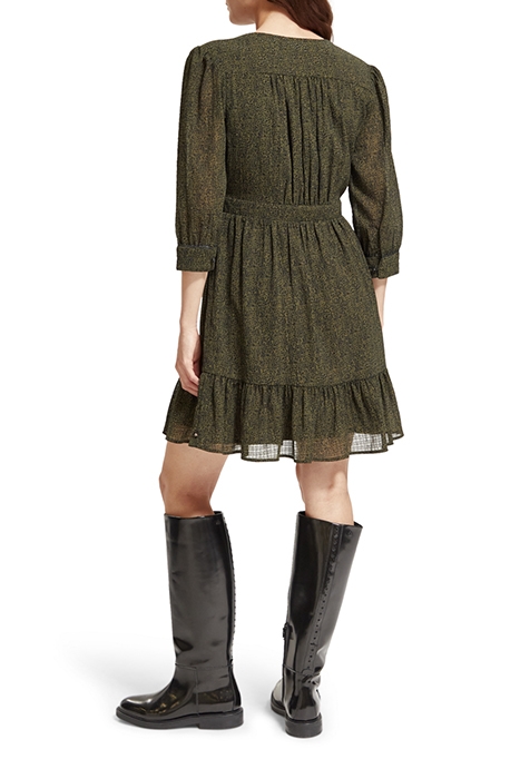 WRAP MINI DRESS LEOPARD SPOT GREEN 3