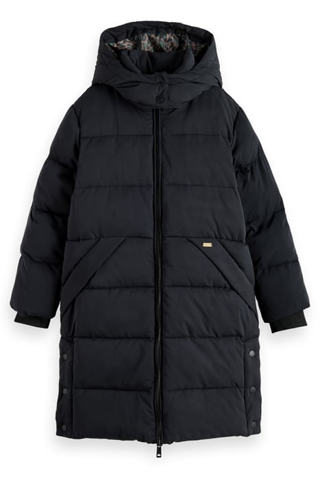 GIRLS LONGER-LENGTH WATER-REPELLENT PUFFER COAT BLACK 3