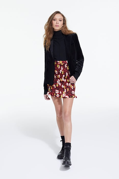 JUPE COUPE SMOCKEE PRINT WILD BLOSSOM RED / YELLOW 3