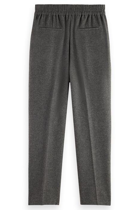 MAIA - MID RISE TAPERED LEG WOOL FLANNEL PULL-ON PANT CHARCO 2
