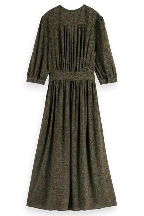 MIDI WRAP DRESS LEOPARD SPOT GREEN 4