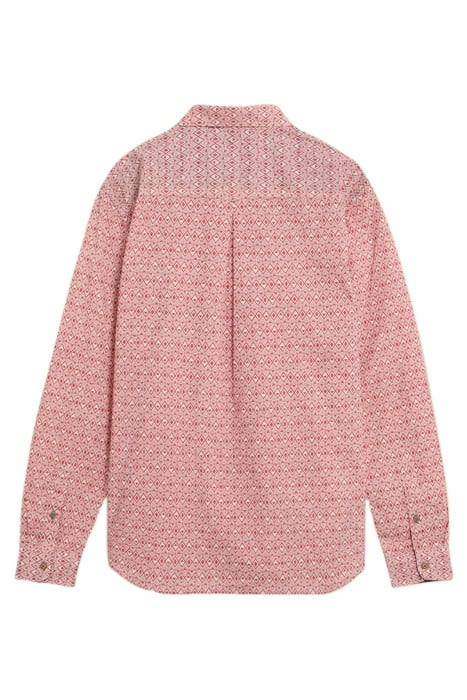 GEO DIAMOND PRINTED SHIRT MID RED 3