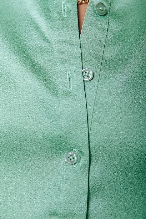 METTE UNI SATIN KNOTTED SHIRT DRESS MINT 4